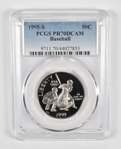 1995-S PR70 Olympic Baseball Commemorative Half Dollar PCGS Blue Label *7730 - Picture 1 of 5