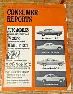 Consumer Reports Magazine January 1965 Automobiles Ford Plymouth Chevrolet - Picture 1 of 4