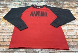 Georgia Bulldogs Shirt Adult XL Red Black Nike Long Sleeve NCAA Vintage Tee Mens - Picture 1 of 11