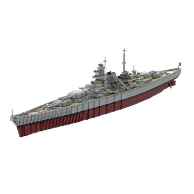 ZITIANYOUBUILD 1/200 Scale WWII German Bismarck Large Battleship 5170 teile Bauklötze-Set
