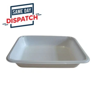 100 x Microwave Safe White Plastic Trays for Lunch Dinner Breakfast 9 x 7 x 2 in - Picture 1 of 1