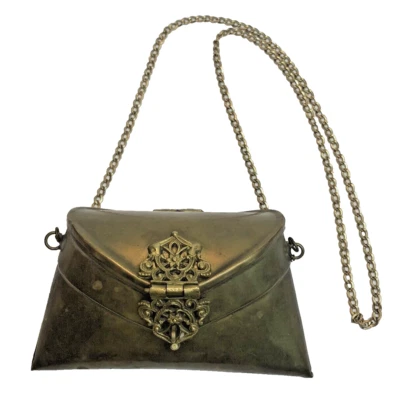 Brass Pillow Envelope Purse Handbag Art Deco Flapper 1920s Style - Image 1 of 4