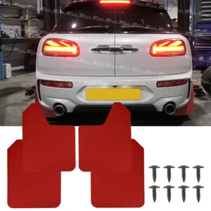 4X For Mini Cooper Clubman F54 F56 F57 Rally Mud Flaps Red Splash Guard Mudguard - Picture 1 of 7