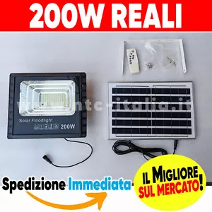 FARO LED 200 w ⭐QUALITA' TOP⭐ PANNELLO SOLARE +TELECOMANDO CASA E GIARDINO - Foto 1 di 24