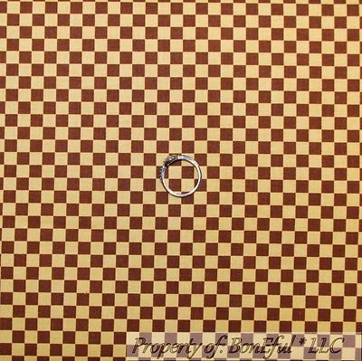 BonEful FABRIC FQ Cotton Quilt Brown Tan Gold Check Calico Log Cabin Wood Block - Image 1 of 4