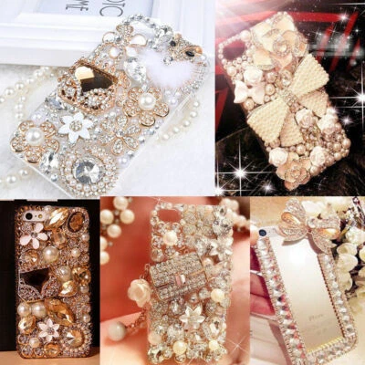 For iPhone 13 12 11 XS Max XR Hard Case Luxury Bling Rhinestone Diamond Crystal - Image 1 of 4