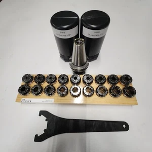 3PZ CAT40 ER32-2,76" Mandrini a Pinza + 18PZ ER32 SET PINZE TECNICHE + Chiave - Foto 1 di 1