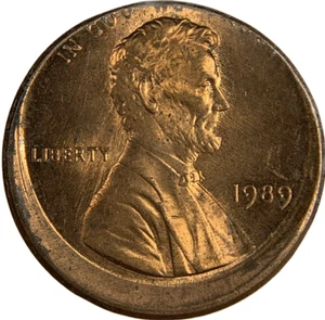 1989 P - Lincoln Cent 1c - Struck 10% Off Center - Mint Error - Picture 1 of 2