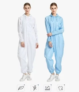 Dust-Proof Protective Coveralls Anti-Static Hooded Suits Laboratory Cloths 2Cols - Picture 1 of 18