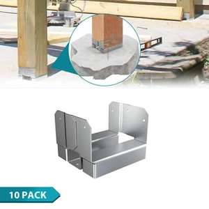 10Pcs 4x4 Concrete Deck Post Anchor Base Adjustable Metal Post Bracket Post Base - Picture 1 of 18