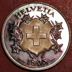 Switzerland 1803 Silver Medal Swiis Republica Ticinensis - Picture 1 of 2