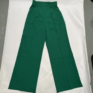 FUNYYZO Pantalone gamba larga vita alta elastica nella schiena X-Small verde vita alta - Foto 1 di 15