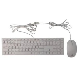 Juego de teclado y mouse HP blanco con cable localizado suizo QWERTZ USB para computadora portátil PC - Imagen 1 de 6