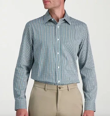 Camisa de vestir Haggar Premium Comfort para hombre calce clásico, verde talla 16-16,5 34-35 Foto 1 de 2