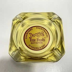 Vintage 70er Dennys Restaurant Braunglas Aschenbecher Denny's Fine Foods Ash Tray - Bild 1 von 5