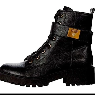Guess Caleena Womens Black Ankle Combat Boots Size 8M. Faux Leather - Image 1 of 4