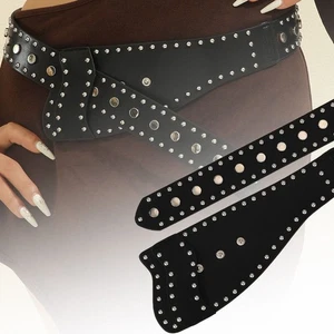 Pu Leather Rivet Belt Harajuku Waist Belts Fashion Extra Wide Belt For Women - Picture 1 of 8