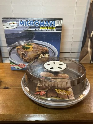 Vintage Nordic Ware Mighty Sizzler Microwave Plate Mate Spatter Cover In Box - Image 1 of 4