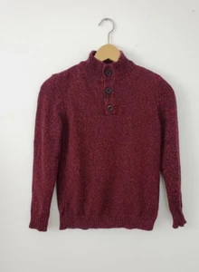 Retrofit Sweater Boy's 3 Button Up Collar Pullover  Red- Size M 10/12 - Picture 1 of 14