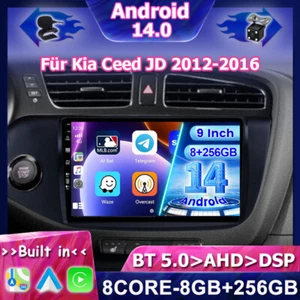 8GB+256GB Android 14 CarPlay Autoradio Für Kia Ceed JD 2012-2016 GPS SWC DAB+AHD - Bild 1 von 17