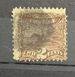 Scott #113, 2c Post Horse and Rider, 1869 dipinto, Just F, SCV $80. - Foto 1 di 1