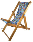 Vintage Wooden Kids Folding Patio Lounge Chair Beach Sling Chair Reclining FISH
