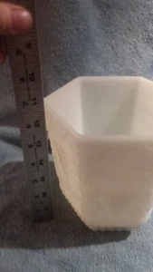 Vintage Fire King Grape Cable Planter Vase Anchor Hocking Milk Glass Paneled - Picture 1 of 9