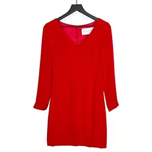 Mini abito donna Hugo Buscati 100% seta vintage anni 90 4 maniche lunghe rosso - Foto 1 di 10