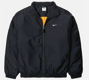 Nike Lab Solo Swoosh Satin Bomber Jacket Black/Kumquat Dn1266-010 Size L - Picture 1 of 3
