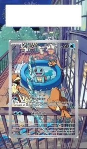 Pokemon Extended Art Insert for PSA Slab + Metallic Black Case- Squirtle 148 - Picture 1 of 2