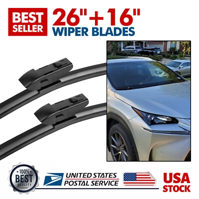 Juego de escobillas limpiaparabrisas de 26"/16" calidad OEM negro genuino para LEXUS NX300H 2016-2021 Foto 1 de 4