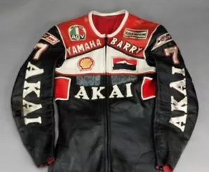 Barry Sheene AKAI 7 Motorrad Lederjacke Motorrad Biker Rennjacken CE - Bild 1 von 5
