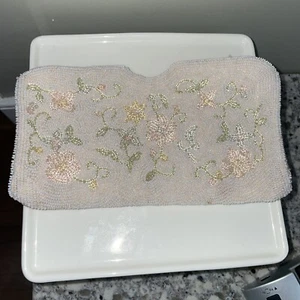 Vintage Clutch Abendtasche Creme Perlen Blumen Hand Made in Japan Handtasche Hochzeit Abschlussball - Bild 1 von 7