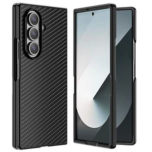 Coque rigide résistante résistante en fibre de carbone antichoc pour Samsung Galaxy Z Fold7 5G - Photo 1 sur 9