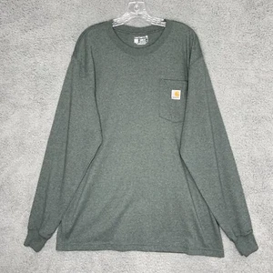 Carhartt Hemd Herren Large Grün Loose Fit Workwear Langarm TShirt Freizeit - Bild 1 von 10