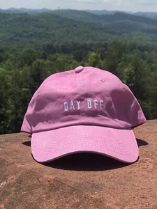 Day Off Womens Baseball Cap Hat Pink Embroidered Bad Hair Day Wash Day Weekend - Picture 1 of 6