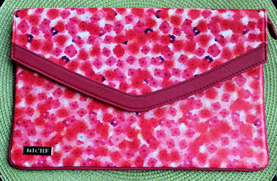 NUEVO CON ETIQUETAS MICHE Bolso sin asas Bolso de mano ROSA Interior Cremallera Primavera Encantador Floral Cartera  Foto 1 de 4