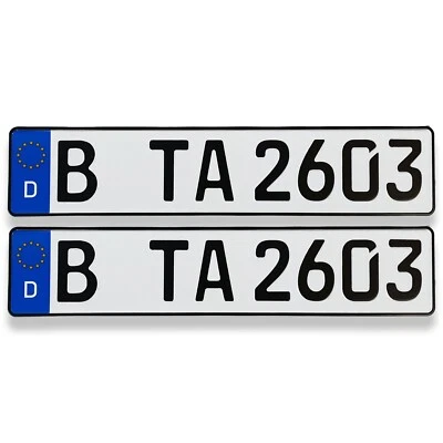 2 Kfz Kennzeichen 520x110mm Nummernschild Autokennzeichen mit DHL-Versand - Bild 1 von 3