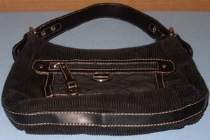 VTG Tommy Hilfiger Small Black Corduroy Hobo Handbag Purse Zippered Bag *Clean* - Picture 1 of 6