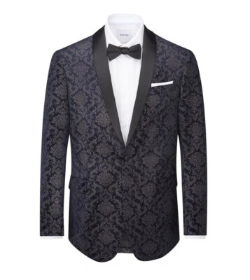 Skopes Hombre Talla Grande Suave Toque Motivo Cachemira Chaqueta Tieston IN Navy - Imagen 1 de 4