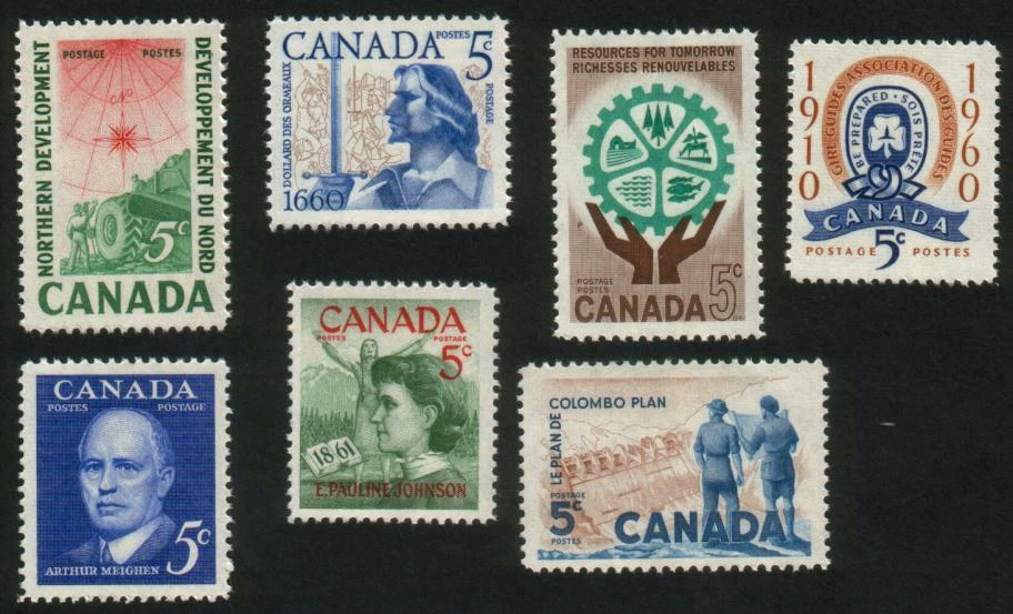 Canada - #389-395 Stamp Lot from 1960-61 - MNH * PO Fresh - Image 1 of 1