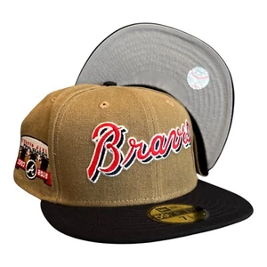 New Era Atlanta Braves Canvas Crown 59FIFTY Fitted Hat Final Season Patch 7 1/8 - Picture 1 of 9