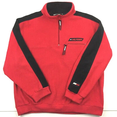 Sudadera Pullover De Colección Tommy Hilfiger Para Hombres Polar Deletrear Logo 1/4 Cremallera Talla L Foto 1 de 4