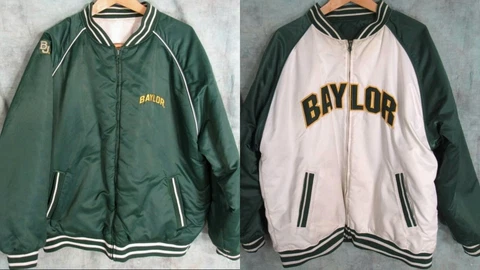 VINTAGE STARTER RARE BAYLOR BU BEARS REVERSIBLE THROWBACK JACKET LARGE COAT Cover