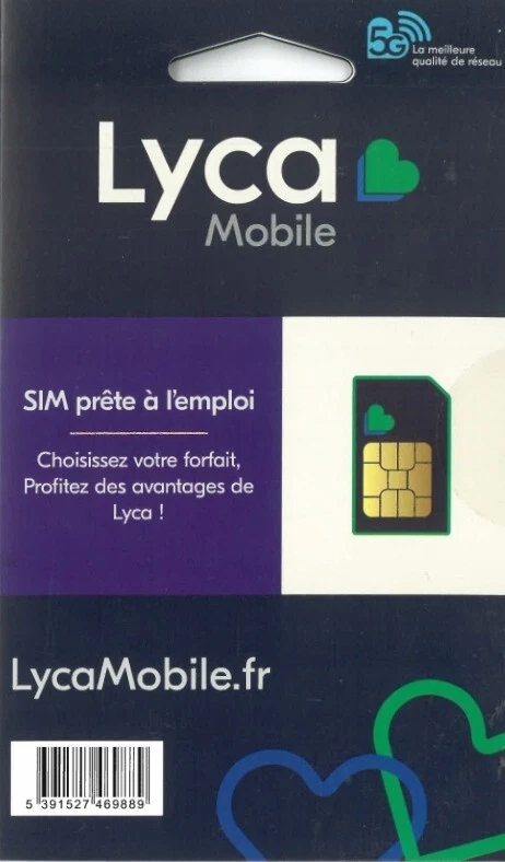 LYCAMOBILE Carte Sim Lyca Mobile PréPayée 0€ 5G