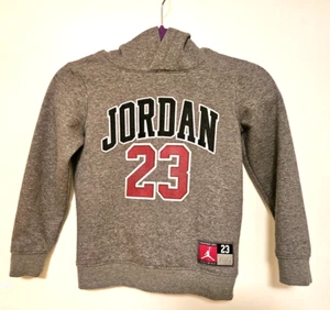 OFFICIAL 23 JORDAN Child's Hood Sweatshirt Gray Quality Embroidery Ages 6 - 7 - Picture 1 of 9
