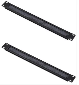 2 Pack 1U Brush Panel Cable Management 19" Universal Panel High Density (2) - Picture 1 of 3