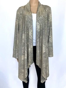 NWT! NEW! CALVIN KLEIN Size 3X Gold Cardigan Sweater Open Front Top Wrap - Picture 1 of 9