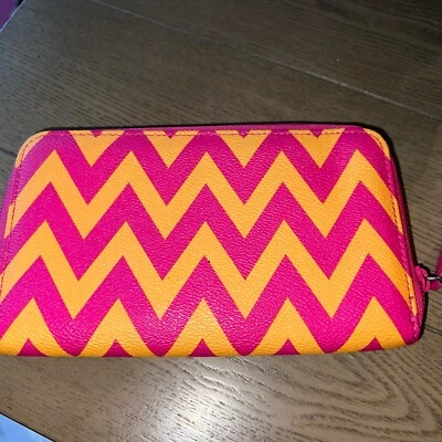 Cartera Vera Bradley Color Brillante Cremallera Naranja/Rosa Foto 1 de 3