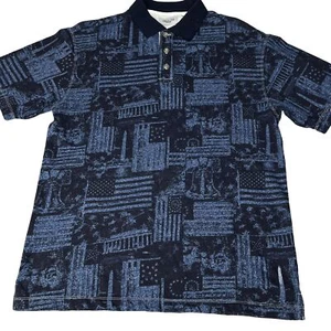 Camisa polo azul manga corta American Legacy Memorials para hombre talla mediana U7 - Imagen 1 de 5